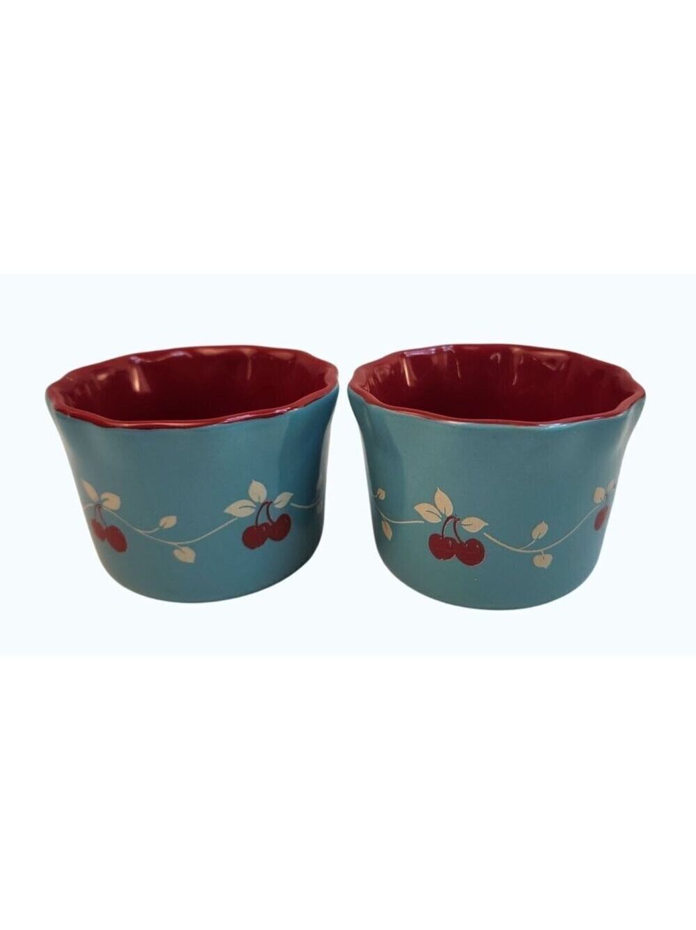 General Store By Gibson Cherry Design Custard Cup Ramekin Mini Bowl Cherry Set o